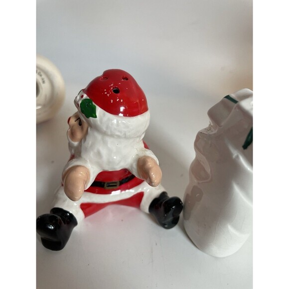Christmas Salt and Pepper Shakers Lot, Santa Snowman, 2 Sets Vintage Rare - Picture 13 of 14